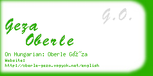 geza oberle business card